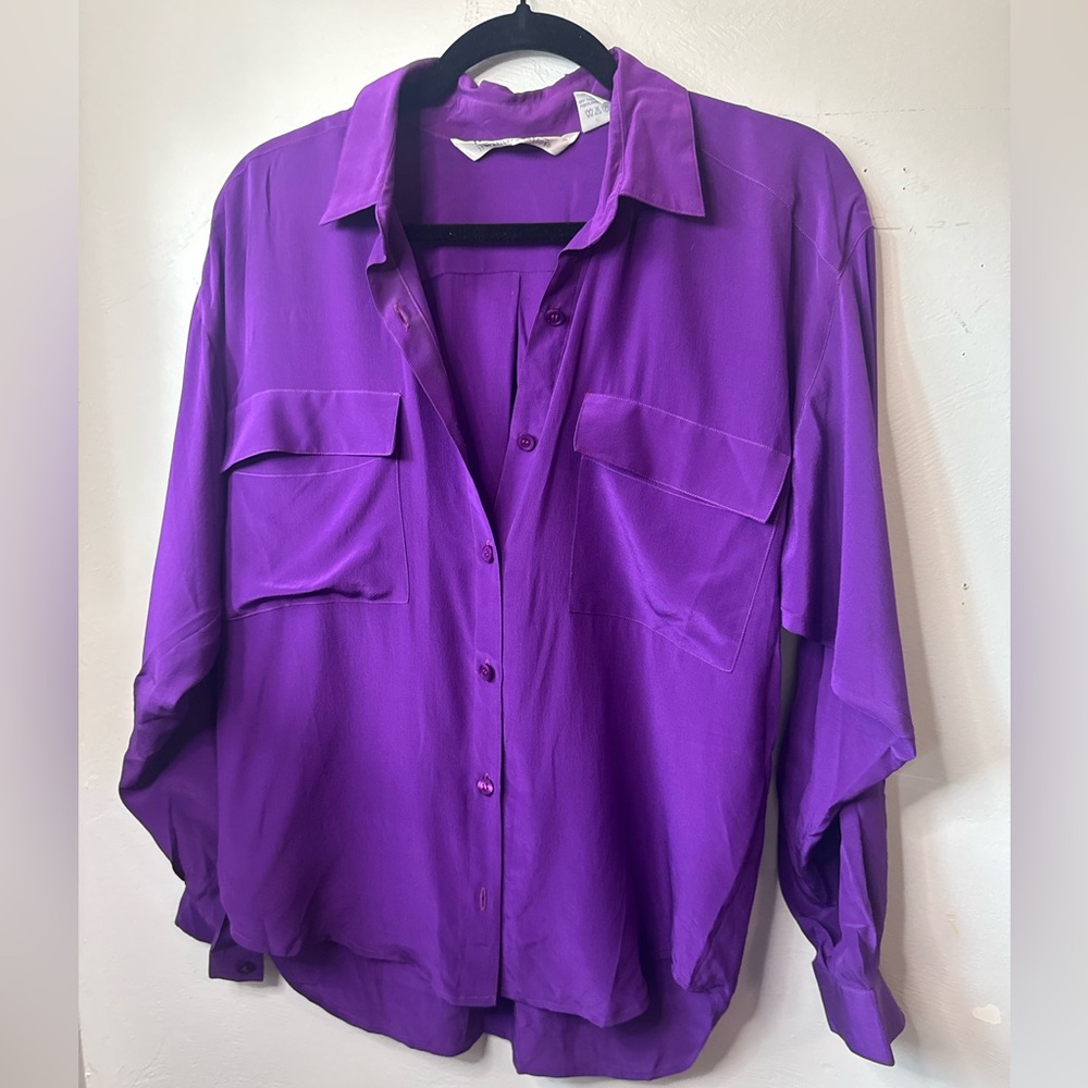 Workshop Fenn Wright & Manson 100% Silk Blouse in Vibrant Purple